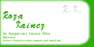 roza kaincz business card